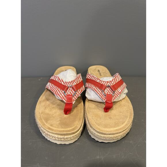 Easy Street NWT Women's Starling Slip-On Woven Sandals Red & White Size 10 - Picture 3 of 7